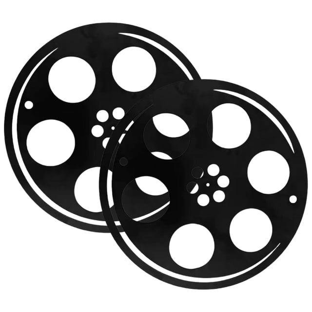 2 piezas de carretes de película de metal vintage, decoración de pared con forma de disco de película antiguo, decoración colgante para cine en casa o sala de cine.