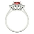 thumbnail image 4 of 2.72 ct Oval Cut Natural Garnet with Simulated Diamond Halo Accents 14K White Gold Womens Engagement Ring, 4 of 5