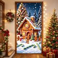 thumbnail image 4 of Fllostpr 35.4x70.9" Christmas House Door Cover, Front Door Backdrop Cloth for Indoor Outdoor Home Party Entryway Wall Window Decor, 4 of 6