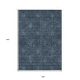 thumbnail image 3 of 9' X 12' Blue And Navy Blue Floral Washable Indoor Outdoor Area Rug, 3 of 5
