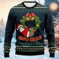 thumbnail image 2 of Men's Christmas Sweatshirts Long Sleeve Crewneck Pullover Sweatshirt Xmas Gift Winter Casual Funny Men's Sweatshirt Black M, 2 of 3