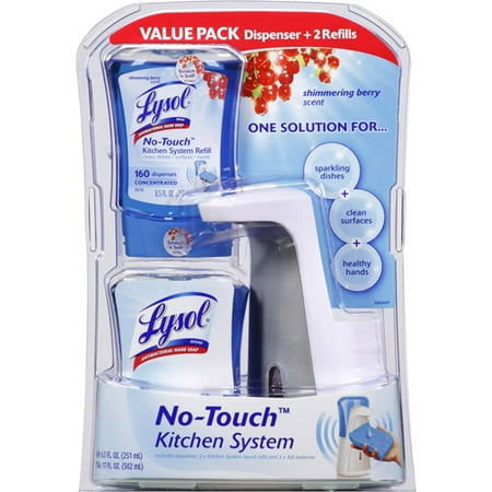 Lysol Shimmering Berry Scent No-Touch Liquid Soap Kitchen System