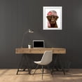 thumbnail image 3 of Fab Funky 20x24 White Modern Wood Framed Museum Art Print Titled - Chocolate Labrador Hat and Pink Scarf, 3 of 4