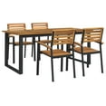 thumbnail image 6 of vidaXL Patio Dining Set Outdoor Table and Chair Solid Wood Acacia and Metal, 6 of 46