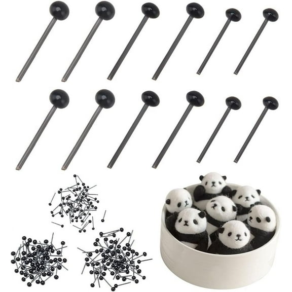 300pcs Black Craft Eyes Plastic Eye Ball Needle Felting Bear Eyes Stuffed Animal Eyes Safety Eye for Amigurumi Puppet Animal Decoys Sewing Clay Figures Making 2mm 3mm 4mm DIY Black