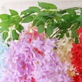 thumbnail image 5 of Artificial Plant Non-fading Not Withered Easy Care Fine Workmanship Realistic Wedding Background Multicolor Wall Mounted Fake Flower Rattan for Balcony-Purple, 5 of 6
