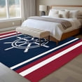 thumbnail image 4 of Navy Blue Red Stripe Area Rug 5x7 FT, Non Slip Bedroom Throw Carpet, Coastal Nautical Rudder Farmhouse Washable Soft Floor Carpet Non-Shedding Rug for Dining Room Bedside Classroom Desk, 4 of 9