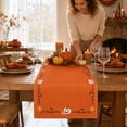 thumbnail image 5 of Qjidjing Halloween Thanksgiving Table Runner, Pumpkin Harvest Runner, Printed Fabric, Seasonal Pattern, Dining Table, Kitchen, Family Dining Area, 5 of 8