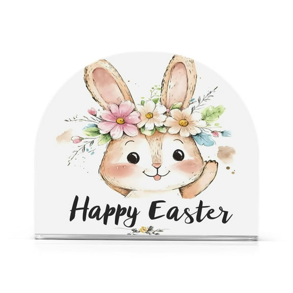 Ryvnso Happy Easter Acrylic Napkin Holder Table Kitchen Paper Tissue Organization