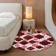 thumbnail image 3 of 3ft Washable Round Rug, Red Moroccan Non-Slip Circle Area Rug for Bedroom Bedside, Abstract Gradient Gold Red Geometric Soft Indoor Floor Mat for Home Decor, 3 of 9