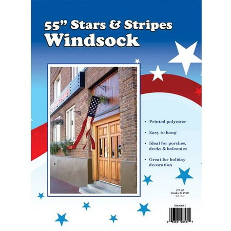Forged Stripe - Valley Forge Flag Stars and Stripes 2-Sided Polyester 0.91 x 0.79 ft. Wind Sock