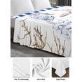 thumbnail image 5 of Twin Size Flat Sheet Only, Navy Blue Coastal Soft Brushed Microfiber Bed Sheets, Summer Nautical Lighthouse Starfish Hotel Quality Breathable Bedding Top Sheet, Easy Care, 66"x96", 5 of 9