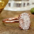 thumbnail image 2 of solitaire jewels 4.25CT Double Prong Oval Moissanite Solitaire Engagement Ring For Women, 10K Rose Gold, 2 of 5