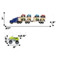 thumbnail image 4 of Semi-Trailer Truck Toy Freight Carrier Larger 15 inch Big Rig Truck with 8 Automatic Friction Powered ATV Racing Quad Bike Motorcycle for Christmas, Birthdays, 4 of 6
