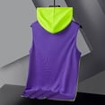 thumbnail image 4 of BRGZLK Men's Athletic Tank Tops Summer 2026 Color Block Round Neck Casual Sport Hooded Tank Tops Bodybuilding Muscle Cut Off T-Shirts for Running Green S, 4 of 6