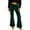 Dark Green, variant on Women’s Velvet Wide Leg Pants, Elastic High Waisted Flared Trousers with Pockets, Plus Size Long Oversized Boot Cut Bell-Bottoms, Tummy Control Casual Work Business Pants