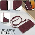 thumbnail image 5 of ELEHOLD for iPhone 15 Pro Wallet Crossbody Case,Large Capacity Card Slots Zipper Purse Kickstand Function Magnetic Clasp Shoulder Strap Wrist Lanyard Flip Leather Case for iPhone 15 Pro,Winered, 5 of 6