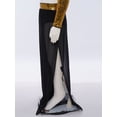 thumbnail image 5 of Raenseen Kids Girls 2 Piece Lyrical Jazz Dance Outfit Sequin Crop Top and Wide Leg Chiffon Pants Hip Hop Dance Set Gold 10, 5 of 7