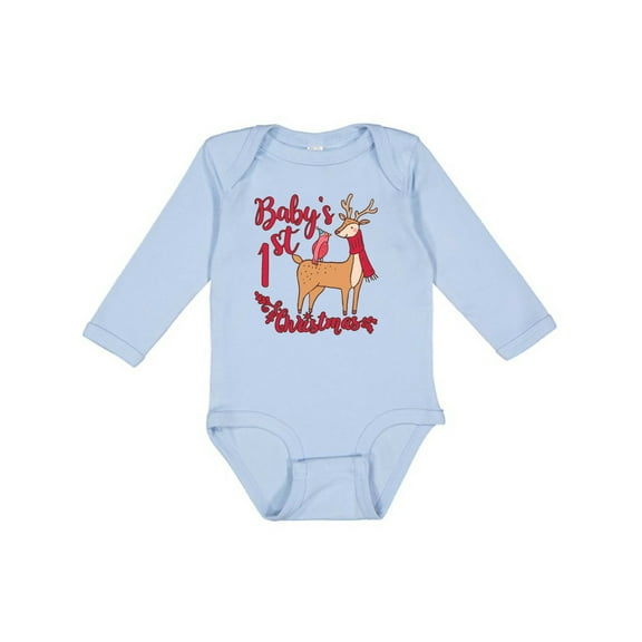 Inktastic Baby's First Christmas Boys or Girls Long Sleeve Baby Bodysuit