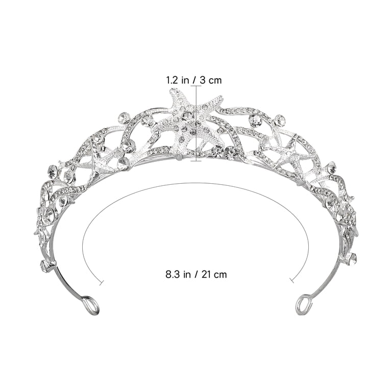 Elegant Silver Star Tiara Gold & Silver Crystal Star Tiara: Bridal Crown, Prom  main image 2