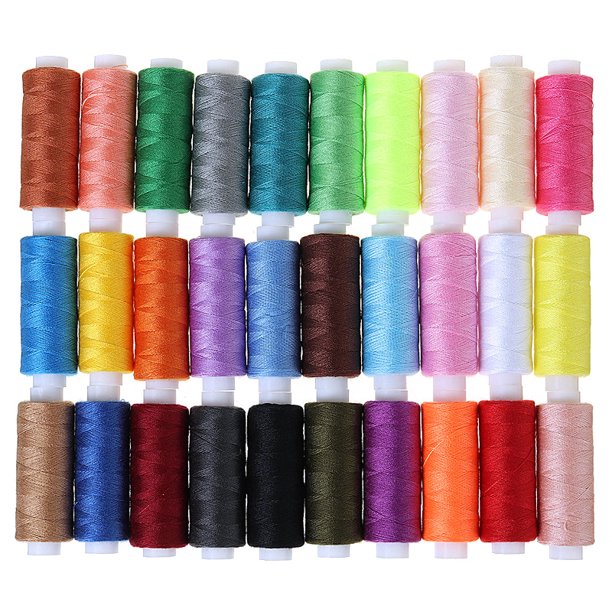 Sewing Thread Sets 24/32Color Spools Thread Mixed Cotton, 250 Yards