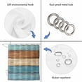 thumbnail image 3 of Farmhouse Light Blue Brown Shower Curtain, Waterproof Shower Curtains for Bathroom, Vintage Wooden Striped Washable Fabric Bathtub Curtain Set Bath Decor with 12 Hooks Stall 36"x72", 3 of 6