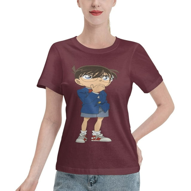 T-Shirt Basique à Manches Courtes pour Femmes Detective Conan Conan