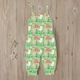 thumbnail image 4 of Penkiiy Toddler Kids Boys Girls Summer Easter Fashion Cute Flowers Print Suspenders Romper Jumpsuit Newborn Baby 4 Years Green 2023 Summer Deal, 4 of 8