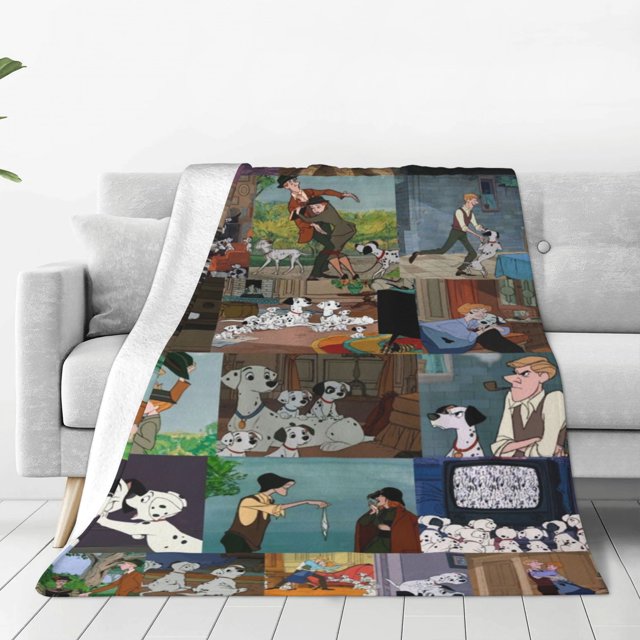 Manta de felpa suave con diseño de 101 dálmatas, para dormitorio, sala de estar, sofá, oficina, regalo para todas las estaciones para mujeres, hombres, niñas y niños