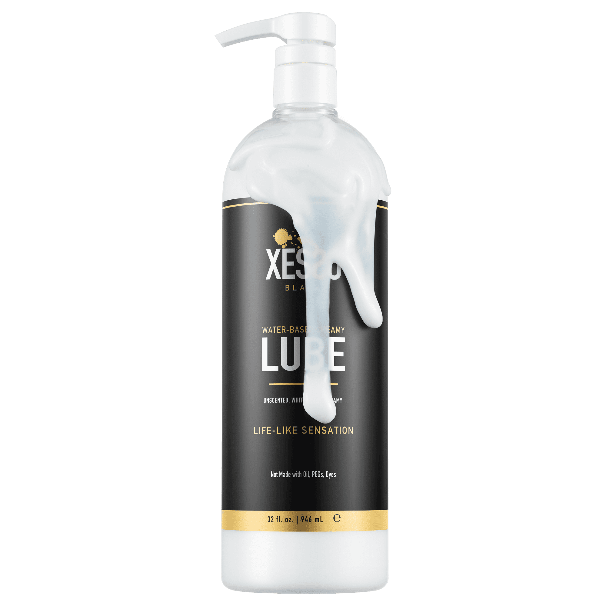 Waterbased Creamy White Lube, Unscented Long-Lasting Gel Glide for Sensitive Skin, Women & Men & Couples, Massage, Slippery, Made in US