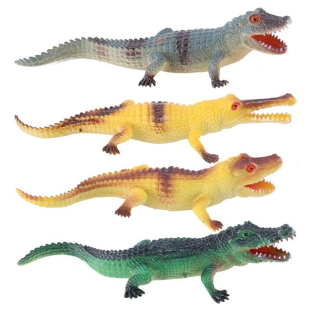 

HOMEMAXS 4pcs Animal Figurture Toy Realistic Alligator Model Early Education Cognitive Toys Educational Plaything for Boys Girls Kids Toddlers (Yellow Green Grey)