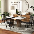 thumbnail image 3 of Giantex Set of 2 Windsor Chairs w/ Solid Rubber Wood Frame, Windsor Style Armless Chairs, Black, 3 of 7