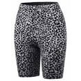thumbnail image 2 of A2Y Women's Brushed Microfiber Leopard Print Biker Bermuda Shorts Grey L, 2 of 3