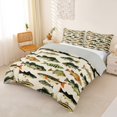 thumbnail image 3 of Castle Fairy Panfish Tile Bedding,Mixed Bass Cream Pattern Duvet Cover Full,Moss Cream,Grey Reversible,3pcs,No Comforter,1 Duvet Cover and 2 Pillowcases, 3 of 6