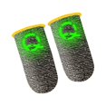 thumbnail image 4 of Workhe 2pcs Gaming Sleeves Luminous Touch Screen Sleeves Nylon Non-slip Game Controller Gloves, Silver Fiber, Yellow Edge, 4 of 9