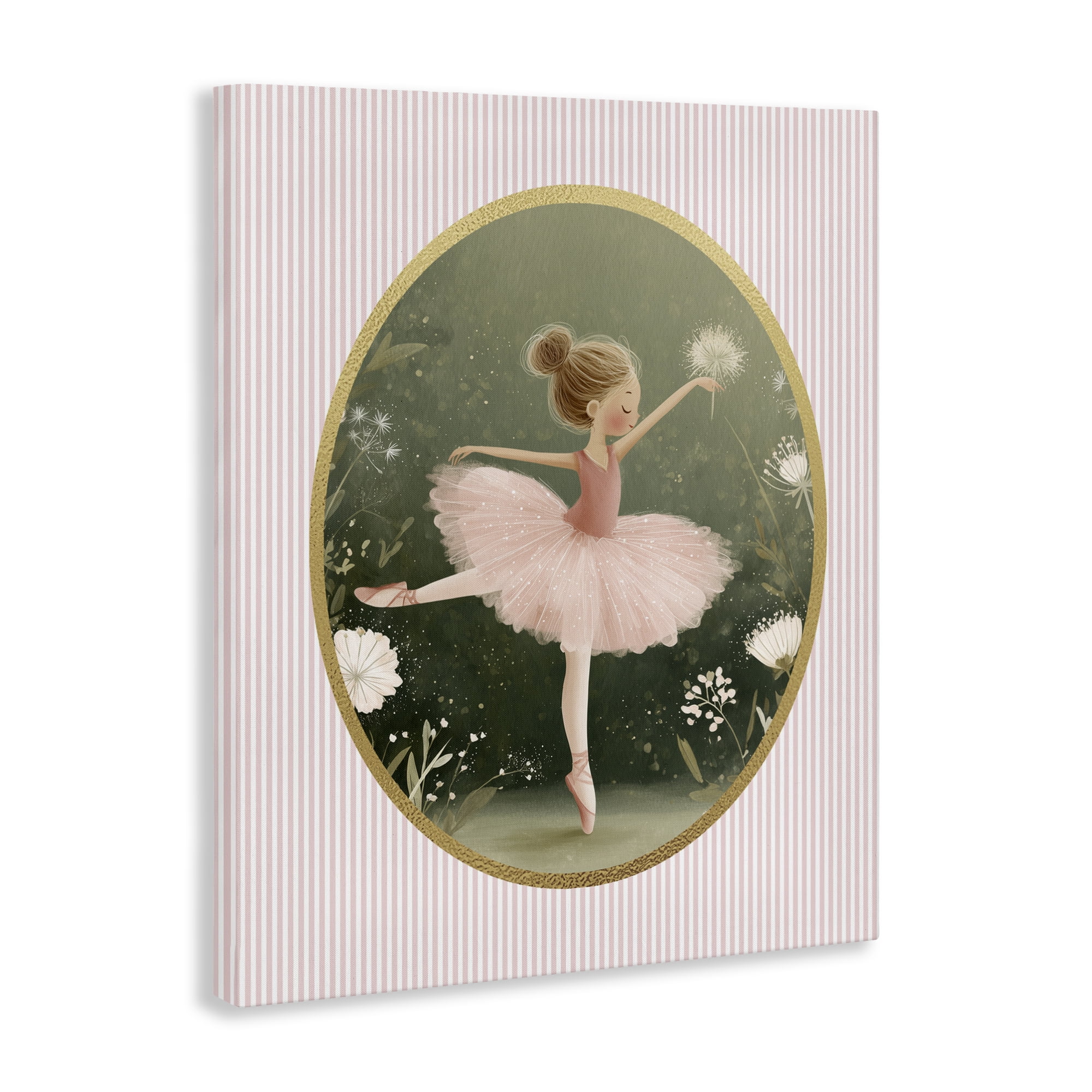 Stupell Industries Green & Pink Ballerina Canvas Wall Art, design by Christine Simpson Art