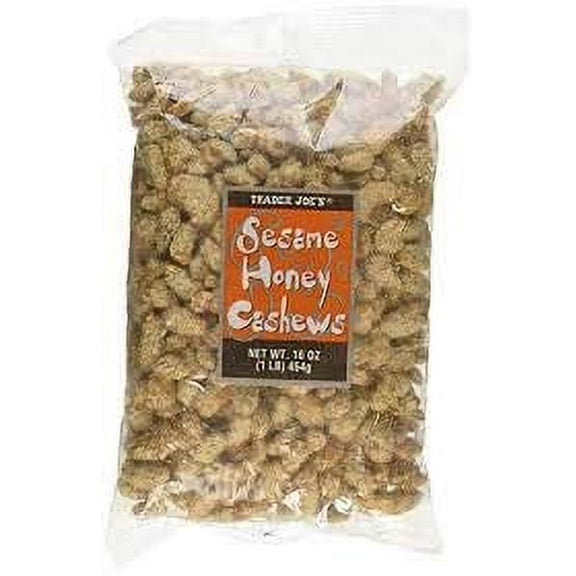 Trader Joe's Sesame Honey Cashews 1 lb Bag (Pack of 2)