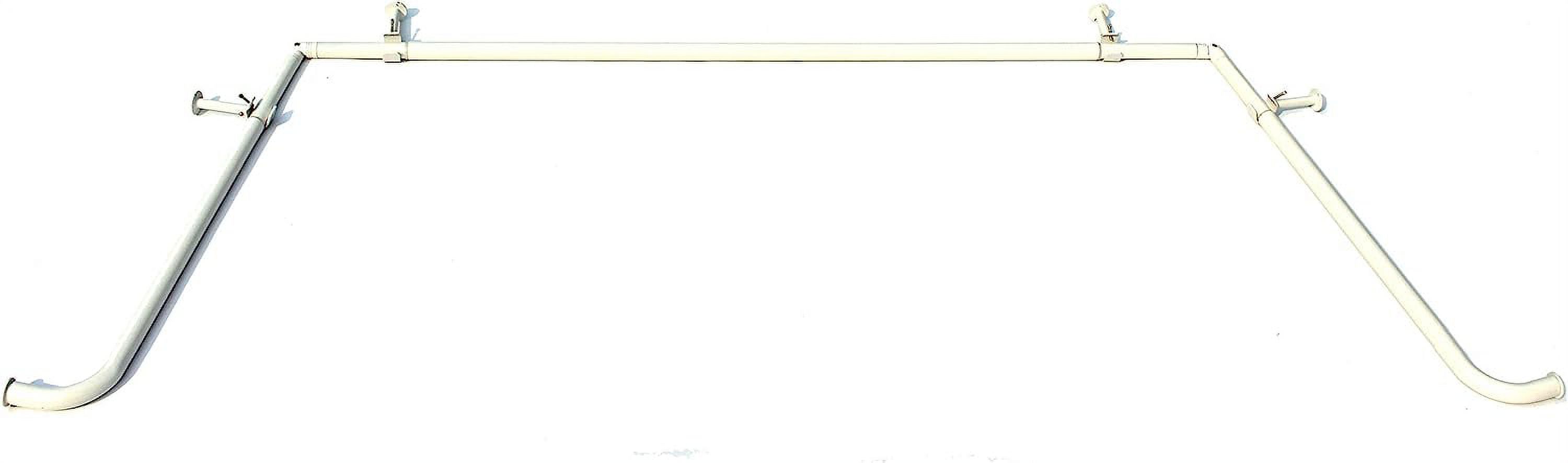 Glossy White Bay Window Curtain Rod Set, 1Inch