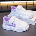 thumbnail image 5 of Dakaela 4-12YGirls Running Shoes Sweet Heart Pattern Soft Breathable Comfortable Casual Flat Fashion Sneakers with Hook and Loop, 5 of 7