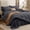 05 - Dark Grey, variant on 7-Piece King Size Luxury Bedding Set, White Wavy Quilted Down Alternative Soft Bed in Bag, Skin Friendly All Season Medium Warmth Complete Bedding Kit