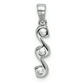 thumbnail image 3 of Sterling Silver Swirl 3-stone CZ Pendant Charm, 3 of 4