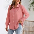 thumbnail image 5 of vigerkar Plaid Shirts for Women Button Down Shirt Lapel Long Sleeve Blouses Dressy Casual Gingham Tops (Red, S), 5 of 5