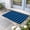 Blue Black, variant on Black Blue Plaid Door Mat Indoor Outdoor, Country Buffalo Checked Gingham Non Slip Welcome Mat with Rubber Backing, Absorbent Fabric Front Door Mats Entryway Rug for Home Patio Entrance 16"x24"