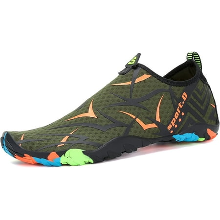 

Mens Womens Anti-slip Water Shoes Quick Dry for Aqua Sports Forest Green (Feet Long 220mm)