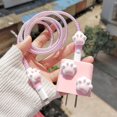 thumbnail image 2 of Cat Paw Charger Cable Protective For Apple 18/20w Charger Case Applicable to IPhone 14/13 Data Cable Head Bite Protector Shell Black Love, 2 of 6