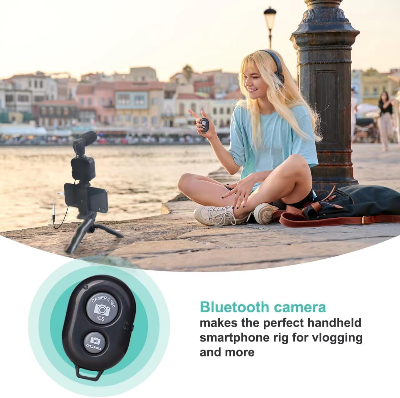 Vlogging Kit for iPhone, Android with Tripod, 36 LED Light, Vlogging Starter kit with Mini Microphone for Live Stream, Video Calls, Vlogging