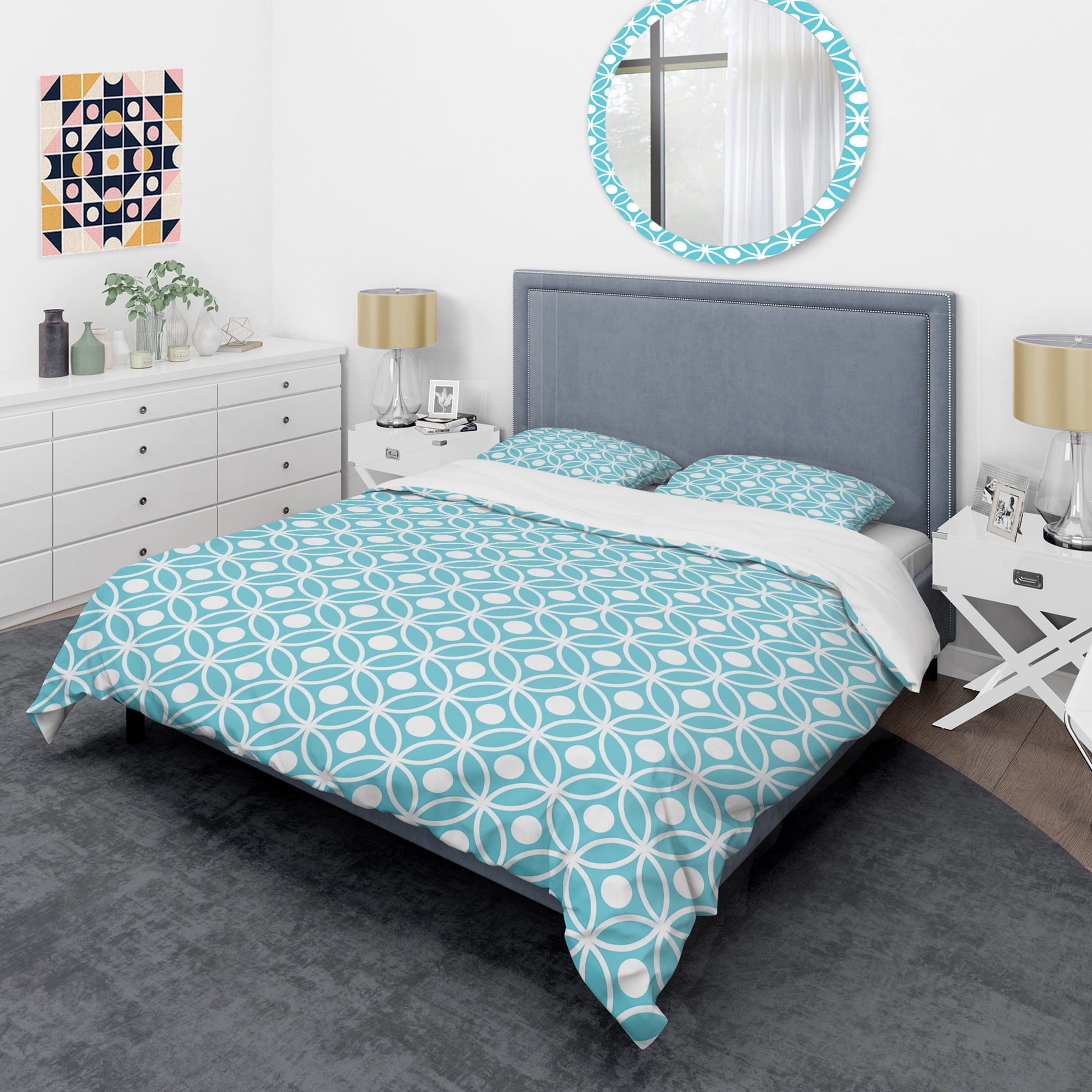 Designart 'Retro Pattern Abstract Design IV' Mid-Century Modern Duvet Cover Set
