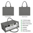 thumbnail image 2 of Large Capacity Tote Bag,Gray and Black Checkerboard Pattern Handbag Fashion Luxury Tote Bag,15.7"x13"x 5.1" Inches,Laptop Compatible, 2 of 6