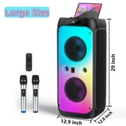 JYX Party Speaker, 80W Powerful Large Bluetooth Speaker with 2 Mics, Deep Bass Stereo PA System with Remote Control