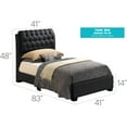 thumbnail image 2 of Glory Furniture Marilla Faux Leather Upholstered Twin Bed in Black, 2 of 8